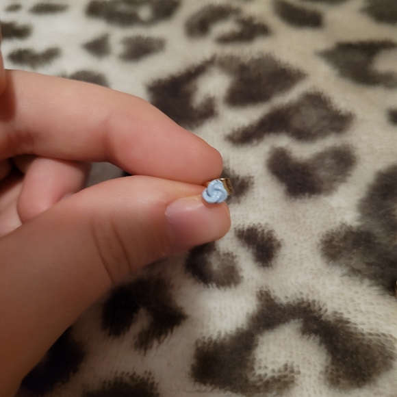 Baby Blue Rose Knot Earrings Studs Womens Jewelry - Picture 2 of 5